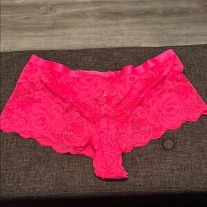 Neon Pink Lace Shorts